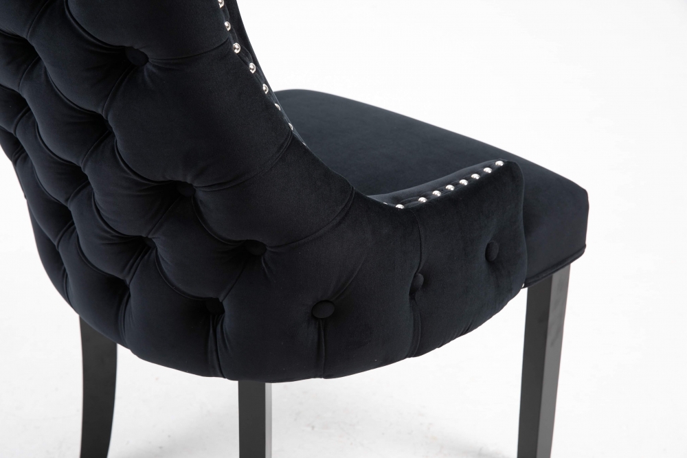 Manhattan spisestol Sort velour Sort ben | Lykkehjem Manhattan spisestol Sort velour Sort ben | Lykkehjem