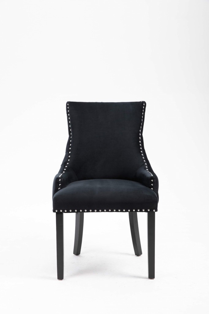 Manhattan spisestol Sort velour Sort ben | Lykkehjem Manhattan spisestol Sort velour Sort ben | Lykkehjem