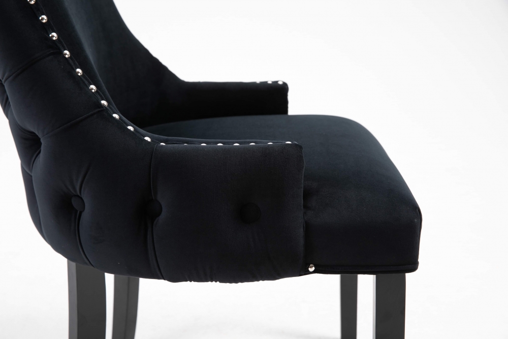 Manhattan spisestol Sort velour Sort ben | Lykkehjem Manhattan spisestol Sort velour Sort ben | Lykkehjem