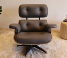 Comfort lenestol med fotskammel - Top grain leather/Skinn - Brun thumbnail