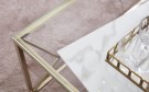 Louis sofabord - 100*100 cm - Hvit marmor - Gull rustfritt stål  thumbnail