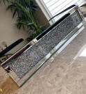 Royal vegg/ TV hylle i speilglass m krystall - L 80 cm  thumbnail
