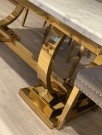 Ellington spisebord- L 200 cm- Hvit stein plate & gull understell thumbnail