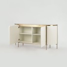 Barcelona skjenk - Beige treverk & Gull rustfritt stål  thumbnail