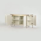 Barcelona skjenk - Beige treverk & Gull rustfritt stål  thumbnail