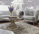 Milano sofabord - Sort stein plate & Gull rustfritt stål thumbnail