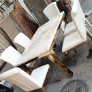 Roma spisebord - Hvit steinplate & Rosagull rustfritt stål understell  thumbnail