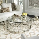 Amazonia sofabord m klart herdet glass & Sølv rustfritt stål thumbnail