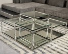 Emori sofabord - 4 deler - Gull rustfritt stål - Firkantet- Sølv thumbnail