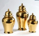 Dekorativ urne/vase i gullfinish H-37 thumbnail