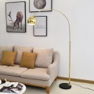 Atlanta gulvlampe m sort marmor fot-gull- rustfritt stål thumbnail