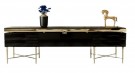 Medusa tv bord - Sort & gull rustfritt stål - L 200 cm  thumbnail