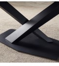 Bergen spisebord - 200 cm - hvit steinplate & Sort understell i rustfritt metall thumbnail