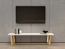 Luxurious tv benk - Hvit marmorplate & Gull rustfritt stål - 130 cm thumbnail