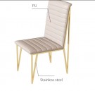 Barcelona stol - Beige & Gull - Syntetisk skinn thumbnail