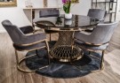 Milano spisebord - Sølv rustfritt stål - Ekte hvit marmorplate - Ø 150 thumbnail