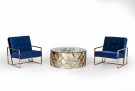 California sofabord- Glasstopp (herdet glass) med gull understell thumbnail