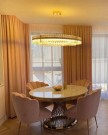 Milano spisebord inkl Lazy Susan - Gull rustfritt stål - Hvit stein - Ø 120 cm thumbnail