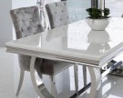 Ellington spisebord- L 200 cm- Hvit marmor plate & sølv understell thumbnail