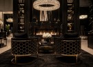 California lenestol - Sort velour & Gull rustfritt stål thumbnail
