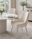 Vianne stol - Beige velour & Sølv rustfritt stål bein thumbnail