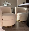  Elegance stol - Beige - Gull swivel base i rustfritt stål  thumbnail