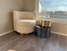  Elegance stol - Beige - Gull swivel base i rustfritt stål  thumbnail
