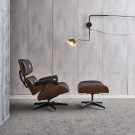 Comfort lenestol med fotskammel - Top grain leather/Skinn- Sort thumbnail