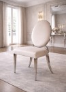 Phoenix stol - Lys beige italiensk fløyel & Sølv rustfritt ben thumbnail