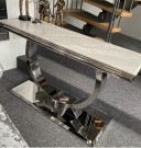 Ellington konsolbord - L 120- Hvit stein & sølv understell thumbnail