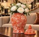 Ember vase/urne - Orange & Hvit - M thumbnail