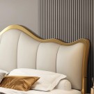 Luxury seng - 180 cm - Spesial bestilling - Synthetisk skinn - Lys beige thumbnail