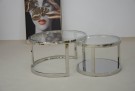 Salvisa sofabord -2 stk Ø 80 og 60 cm - Rustfritt stål m klart herdet glass  thumbnail