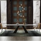 Copenhagen spisebord - 200 cm - stein plate & Sort understell i rustfritt stål thumbnail