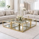 Emori sofabord - 4 deler - Gull rustfritt stål - Firkantet thumbnail