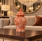Ember vase/urne - Orange & Hvit - H 65 cm thumbnail