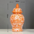 Ember vase/urne - Orange & Hvit - H 65 cm thumbnail
