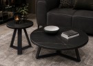 MANHATTAN SIDEBORD - SORT RUSTFRITT STÅL UNDERSTELL & SORT MARMORPLATE thumbnail