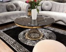 Milano sofabord -stein plate & Gull rustfritt stål thumbnail
