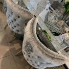 Downtown spisestol- Silver - italiensk fløyel & Sølv rustfritt stål bein thumbnail