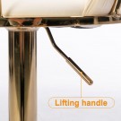 Las Vegas barstol - Svingbar- Beige italiensk fløyel & Gull rustfritt stål ben thumbnail