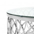Amazonia sofabord m klart herdet glass & Sølv rustfritt stål thumbnail