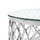 Amazonia sofabord m klart herdet glass & Sølv rustfritt stål thumbnail