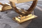 Ellington spisebord- L 200 cm- Hvit marmor plate & gull understell thumbnail