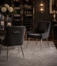 Orlando stol - Dark grey & Sølv rustfritt stål bein thumbnail
