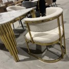 New York stol - Lys beige boucle & Gull rustfritt stål thumbnail
