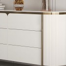 Barcelona skjenk - Beige treverk & Gull rustfritt stål  thumbnail