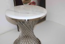 Milano sidebord - Ø 50 cm -stein plate& Sølv rustfritt stål understell thumbnail