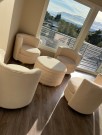  Elegance stol - Beige - Gull swivel base i rustfritt stål  thumbnail