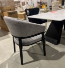 Copenhagen stol - Grå linen stoff - Sort treverk thumbnail